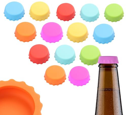 YAODHAOD Bottle Stopper, Beer Bottle Lid, Pack of 14 for Beer Stopper, Silicone Bottle Cap Stopper, Reusable Beer Bottle Stopper