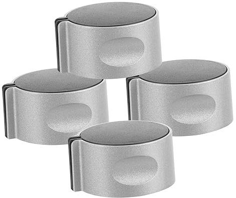 IWOWHERO Boutons De Cuisinière à Gaz En Alliage De Zinc – Lot De 4 Boutons De Brûleur Métal Rond 45° Gauche Et Droite – Remplacement Pour Poêle Gaz Usage Domestique