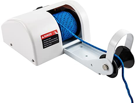 Guindeau électrique pour eau douce et eau salée - Ancre - Treuil avec télécommande sans fil - Pour bateau à vitesse rapide, bateaux de pêche, bateaux à moteur, etc. (25 lbs)