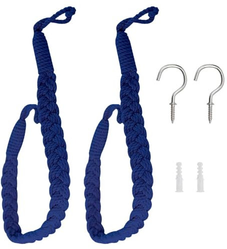 HDGSAFD Attaches De Rideau en Corde De Coton 2 Pièces, Attaches De Rideau Décoratives, Accessoires De Rideau, Attaches De Rideau Simples, Attaches De Rideau Tissées