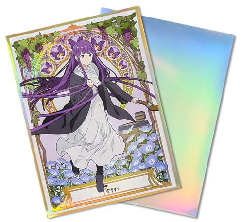 Holografische Anime-Kartenhüllen, 67 mm x 92 mm, Cartoon-Tisch-Spielkarten-Schutz für TCG/MTG/PTCG Transaktionsschutz, 60 Stück