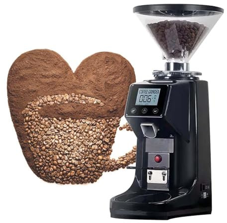 Molinillo De Café EléCtrico De Muelas CóNicas, Molinillo De Café Ajustable Con Pantalla TáCtil, Molinillo De Muelas Ajustables, Cafeteras Expreso AutomáTicas,Black-200G