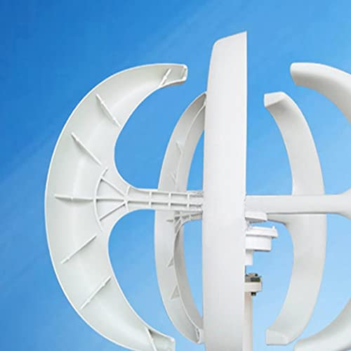 HPHPH Generatore Eolico 5000W Piccolo generatore Eolico ad ASSE Verticale 5KW 12V 24V 48V con Mulino a Vento a Basso Rumore MPPT for Eolico Domestico(White with Control,24V)