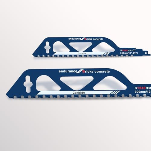 Psatfito G 2 x Sabre Saw Blades, 305 mm Carbide Sabre Saw Blade for Cutting Wood, Metal, Concrete and Brick