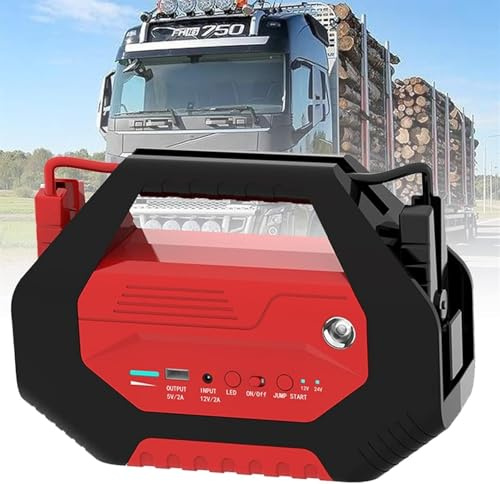 Démarreur de voiture 12 V/24 V | Booster de batterie super sûr pour camion et fourgonnette | Performance toutes saisons (-20 °C à 85 °C) | Lampe de poche LED et charge rapide