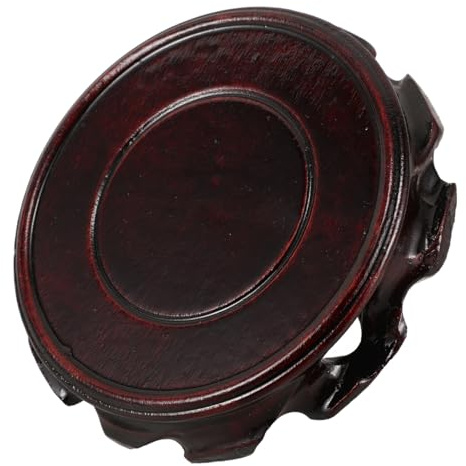 Yardenfun Socle en Bois Rond pour Vase et Aquarium, Support Stable Polyvalent, Décoration Intérieure, Style Oriental, 10cm