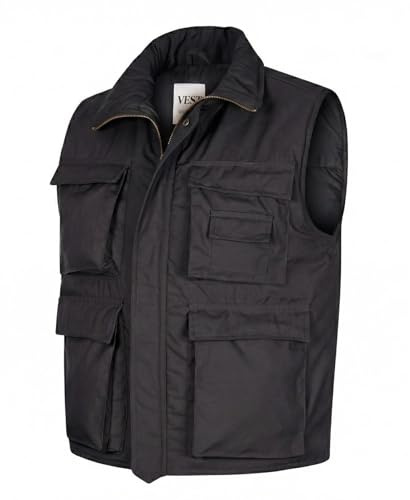 VINTIKA Men’s Padded Body Warmer Military Combat Vest - Multi Pocket Unisex Camo Army Gilet Hiking Waistcoat