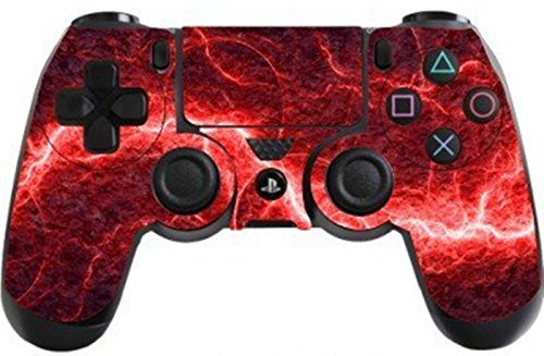 Morbuy PS4 Vinyle Skin Autocollant Sticker Decal de Protection pour Sony Playstation 4 PS4 Slim PS4 Pro Dualshock Manette x 1 (Lightning Red)