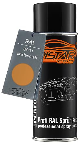 TRISTARcolor RAL 8001 Ockerbraun seidenmatt Lack Spraydose | Sprühdose 400 ml, schnelltrocknend
