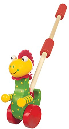 Dinosaur Push Along Toy - Animal Push and Pull Along Toys for 1 Year Olds, Wooden Toys - Toddler Toys, Perfect 1st Birthday Gifts For Boy Girl - Early Development & Activity Toys by Orange Tree Toys