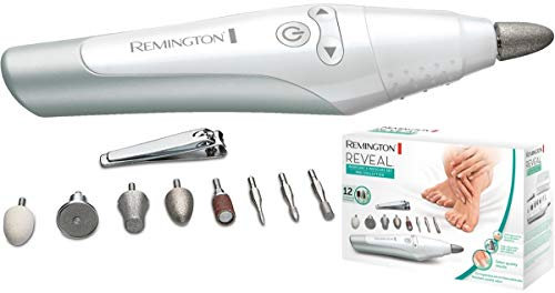 Remington Maniküre- & Pediküre-Set Pro Collection REVEAL MAN3000, 12-teilig, LED-beleuchtete Spitze, grau/weiß