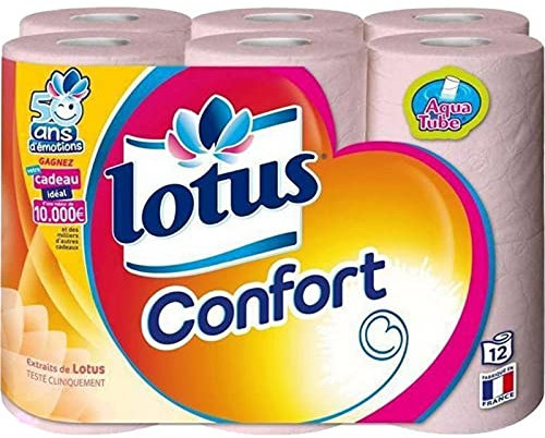 Lotus Confort Rose Et Blanc 12 Rouleaux