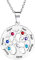 HOUSWEETY Collier Pendentif Gravure Personnalisé 2-7 Prénom Rond Arbre de Vie avec Acier Inoxydable Pendentif Pierres de Naissances Collier pour Femme