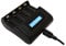 Professor Optiken USB-Ladegerät für 4 Stück - CR123A Lithium-Ionen-Akkus - jeder Kanal einzeln belegbar - mit beleuchteter LCD-Ladestandsanzeige - sehr kompakt und leistungsstark (ohne Akkus)