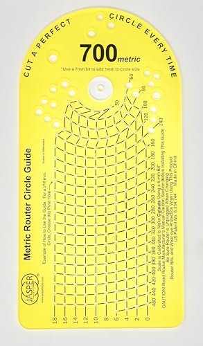 Jasper 700 Metric Circle Cutter Router Jig - Router Circle Cutting Jig Cuts Perfect Circles from 50mm to 406mm D - Circle Guide Ki Jig Includes Calibration Disc, Pivot Pins & Fits Most Popular Routers
