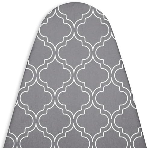 Encasa Homes di ricambio Copri asse da stiro con imbottitura in feltro da 3 mm, coulisse di serraggio (si adatta a schede Medium di 112 x 34 cm) riflettente al calore, stampato - Piastrelle grigie