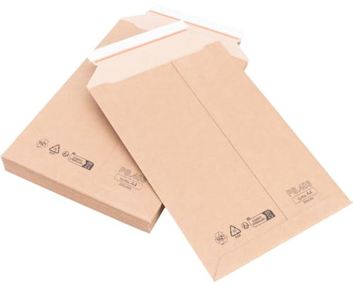verpacking Wellpappversandtaschen 250 x 353 mm für A4 Kartonversandtasche Versandtasche Pappe selbstklebend Wellpapp-Versandumschläge (400 Stück)
