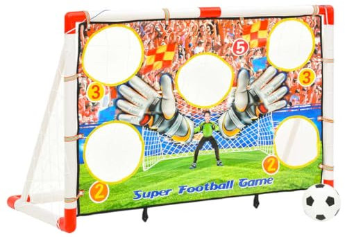 vidaXL Fußballtor Set mit Torwand Fußball Netz Pumpe 4 Erdspießen Kinder Fußballnetz Fussballtor Fussball Fußball Tor Garten 120x51x77,5cm