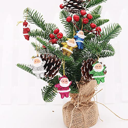 Weihnachten Anhänger DIY Basteln Christbaumschmuck Geschenke Puderfarben Weihnachtsdekoration 6 STÜCKE Gold Six Weihnachtsanhänger (B, One Size)