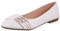 Elara Damen Ballerinas Bequem Lederoptik Strass Flach Chunkyrayan B069-BL-White-36