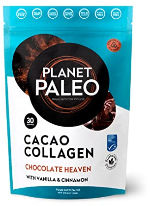 Planet Paleo Marine Collagen with Cacao (285g, 30 Servings) - MSC Certified, Wild Caught Marine Collagen | Type 1 Collagen, Protein-Rich, for Healthy Skin, Hair and Nails, Tissue Repair