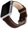 Archer Watch Straps - Cinturini Pelle Pieno Fiore per Apple Watch (Castano Scuro/Cucitura Bianco Naturale, Argento, 44/45/46/49mm)