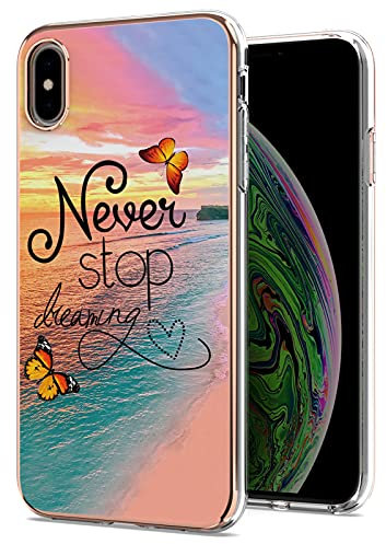 QIWEIQING Compatible with iPhone XS Case Cute Marble Girls Women Ultra Thin Glossy Cool Design Silicone Shockproof Bumper Protective Phone Case for iPhone X/iPhone XS.Butterfly YBA