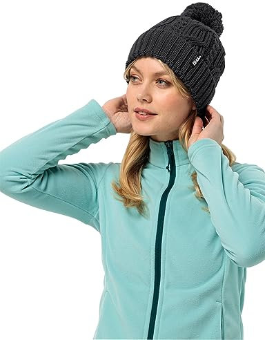 Jack Wolfskin Unisex Pompom Beanie-Mütze, Black, One Size