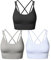 SEGRILA Sport BH Damen Bustier Gepolstert Ohne Bügel mit gekreuzten Rückenpartien für Yoga Fitness, Schwarz,weiß,grau, S