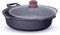 INTIGNIS® Aluminium Casserole with Glass Lid, 5-Layer GREBLON® Non-Stick, Induction-Compatible, Chemical-Free, Dishwasher Safe, Modern Design, 4.5L to 14L, Black & White (Black, 4.5 Liter)
