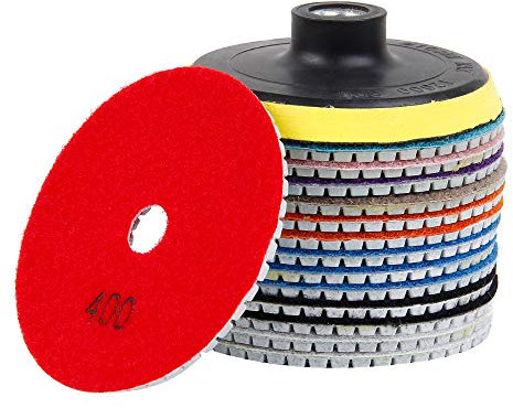 15Pcs Disque de Polissage Diamant,Disque a Poncer Beton,4 pouces/100 mm,Tampons de Polissage Carrelage pour Pierre de sol en Béton Marbre Granit