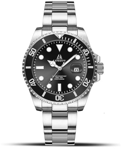 LN LENQIN Herren Uhr Edelstahl Uhren Herren wasserdichte Analog Quarzuhr Armbanduhrherren mit Datum Leuchtend Mode Freizeit Uhren für Männer