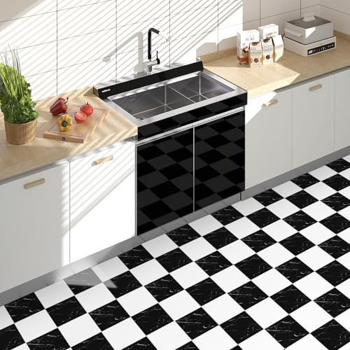 Elffloor Self Adhesive Floor Tiles, Vinyl Flooring Adhesive Tiles, Waterproof Flooring for Kitchen Living Room and Bathroom Floor 30X30cm 10pcs