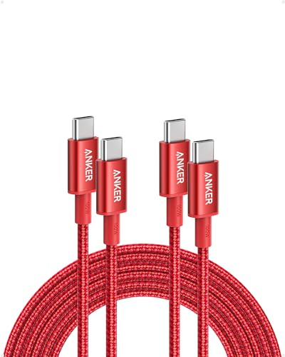 Anker USB C Cable 100W (3m, 2pack), New Nylon USB C to USB C Cable 2.0, Type C Charging Cable Fast Charge for MacBook Pro 2020, iPad Pro 2020, iPad Air 4, Galaxy S20 Plus S9, Pixel, Switch, and More