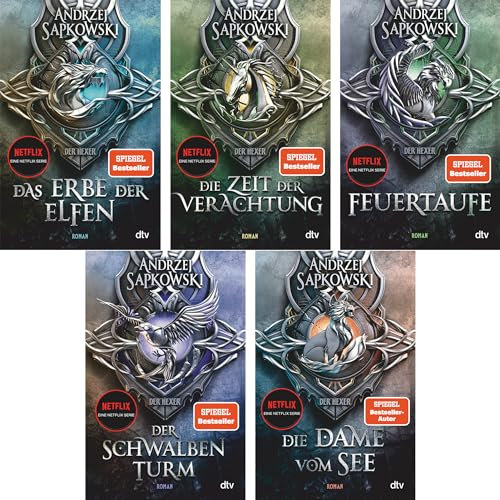 Die Hexer-Saga: »Das Erbe der Elfen« + »Die Zeit der Verachtung« + »Feuertaufe« + »Der Schwalbenturm« + »Die Dame vom See«