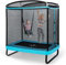 COSTWAY 2 en 1 Cama Elastica Infantil, Trampolín para Niños Multifuncional con Columpio, Trampolín Rectangular de Entretenimiento de Capacidad de 100 kg, para Exterior/Interior (Negro y Azul)