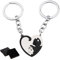 KSUKTSW 2 Pièces Porte-clés Couple de Chats Mignon,Anniversaire Couple Bijoux Saint Valentin Couple, Cadeau Romantique pour Femme Petit, Cadeau Saint Valentin Homme