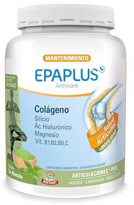 EPAPLUS Arthicare Colágeno En Polvo | Sabor Té Matcha | Para La Salud Articular | + Ácido Hialurónico + Magnesio + Silicio + Vitaminas B1, B2, B6 & C | 30 Días | 334,38 g