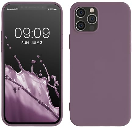 kwmobile Housse Compatible avec Apple iPhone 12 / iPhone 12 Pro Coque - Housse de téléphone Protection Souple en Silicone - Iris pâle