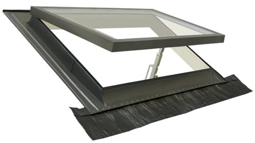 Lucernario CLASSIC VASISTAS PLUS | Finestra per accesso al tetto | Legno di abete e Alluminio | Vetrata Antigrandine + Antinfortunistica | Made in Italy | 100x64 Base x Altezza