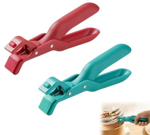 2PCS Mehrzweck-Anti-Verbrühungs-Schüsselhalter-Clip für die Küche,Anti-hot Greifer,Schüssel Clip,Hitzebeständiger Bowl-Clip,Anti-Heißschale Teller Platte Pan Gripper Clip Zange Klemmhalter (Mix)