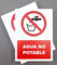 Cartel de 18x25 cm PVC 2mm Señal de Seguridad Industrial y Uso de EPIS (Agua no potable)