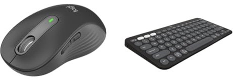 Logitech Signature M650 L Full Size Wireless Mouse - For Large Sized Hands, 2-Year Battery & Pebble Keys 2 K380s, Multi-Device Bluetooth Wireless Keyboard with Customisable Shortcuts