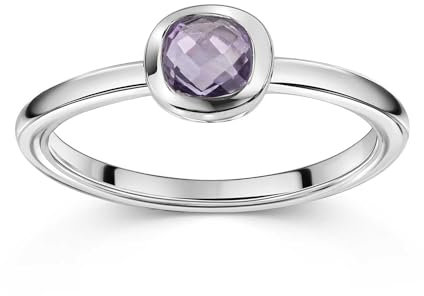 Materia Damen Ringe Silber 925 mit Amethyst - Edelstein Ring lila SR-94-60