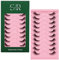 10 Pairs Half Lashes Cat Eye Lashes Natural Look - Wispy, Reusable Strip Eyelashes