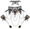 Johiux Karneval Gothic Schmuck Glitzersteine Gesicht Steampunk Damen,4 Stück Gothic Schmuck Set Halskette Armbänder Schmuck Spitze Kette Damen Gotisch Choker Zubehör Vampir-Sklaven-Armband Halloween.