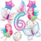Feen Geburtstag Deko Luftballons Mädchen - Rosa Geburtstagsdeko 6 Jahre, 10 Stück Fee Folienballons Schmetterlings und Stern Helium Ballons, Feenparty Dekoration Kindergeburtstag