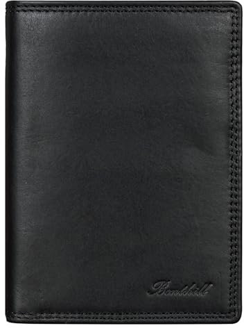 Benthill Herren Ledergeldbörse - Geldbeutel mit RFID-Schutz - Slim Portemonnaie für Herren - Echtem Vintage Leder, Farbe:Schwarz