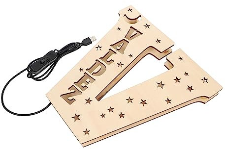 Yardenfun Dekorative Holzbuchstabenlampe Mit Usb- Kreative Nachtlichter Für Zuhause Zufällige Buchstaben Warmes Licht Für Und Familie
