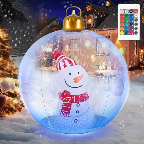 Palline di Natale Gonfiabili Giganti,Palline di Natale Gonfiabili da 60 CM,Pallina di Natale Gonfiabile Gigante,Palle Decorativa Natalizio Gonfiabile in pvc,Giganti di Natale Decorazione Esterna